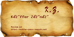 Küffer Zénó névjegykártya